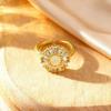 Enamel and Diamond Tulip Adjustable Gemstone Ring for Women - Durable, Non-Fading, High-End Exquisite Design
