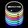 For Benz FS17 Color LED Car Cup Holder Light Luminous Coaster Water Cup Pad For Mercedes Benz W204 W205 W212 W213 W221 W177 W246 GLA GLC CLA