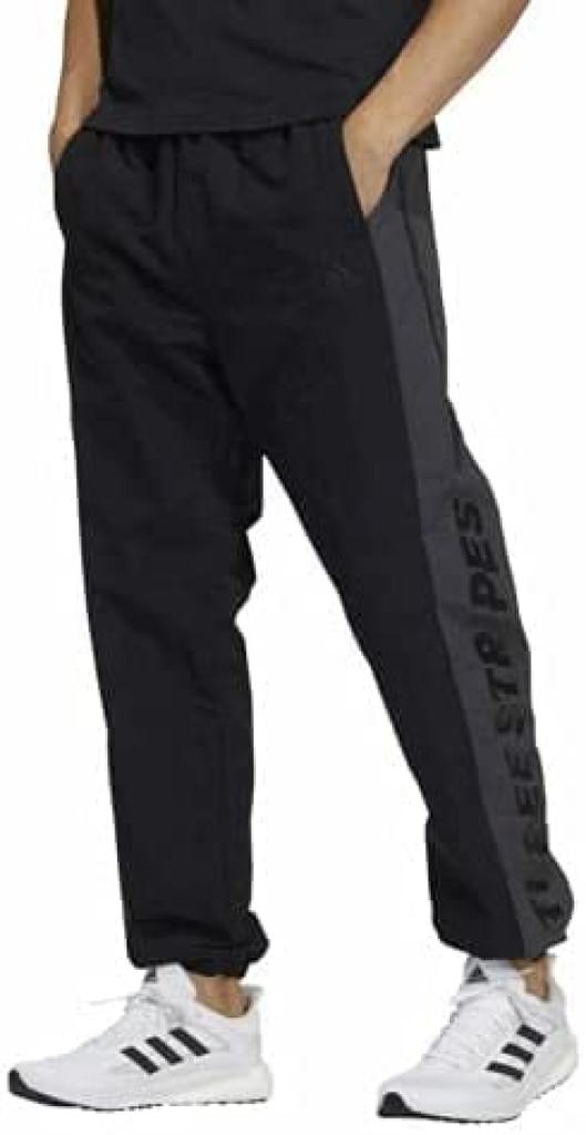 Adidas M WORDING Bunda do větru tkaná s velkým logem x Dlouhé kalhoty Horní a spodní sada M JIJ65 x JIJ75 Černá (167-173 cm)