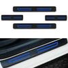 4pcs/Set Blue Carbon Fiber Style Car Door Sill Entry Guard Scuff Plate Cover Stickers PVC Anti Scratch Protector Fit for Toyota