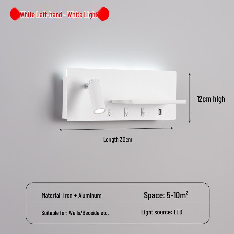 USB Wall Lamp: Modern LED Bedside Reading Light for Living Room, Guest Room, or Hotel