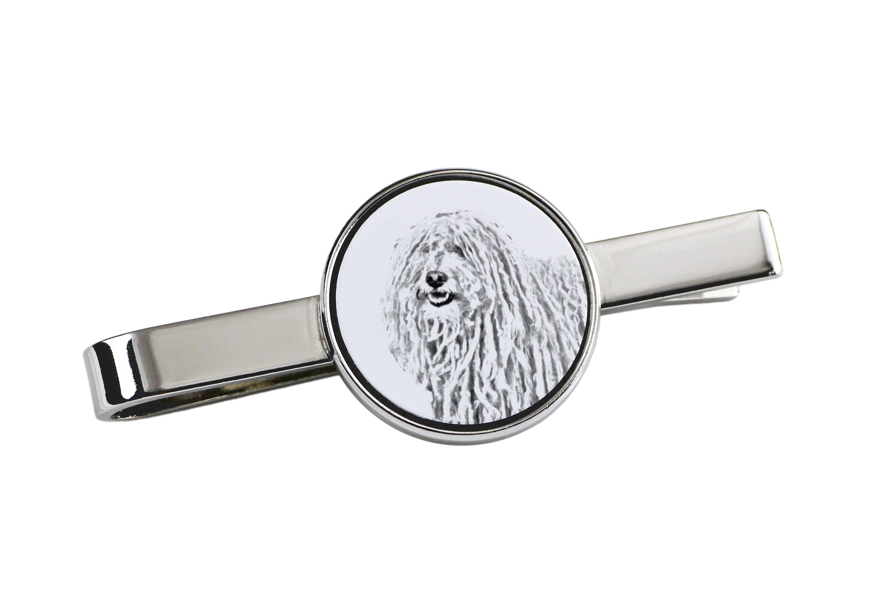 

Puli, Hungarian Water Dog - затиск для краватки з собакою, іменний затиск для краватки, унікальний подарунок чоловікові від бренду Art-Dog срібний