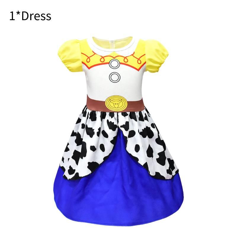 Cotton Princess Dress For Girls Alice Style Short Sleeve Lovely And Charming Ideal For 90-140cm Height