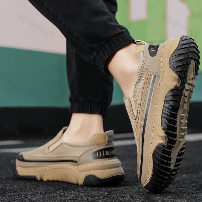 Men's Casual Shoes 2025 Summer Mesh Breathable Platform Sneakers Fashion Comfortable Height Increase Slip on Vulcanized Shoes
