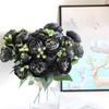 Korean Style Artificial Bouquet: 5-Head Rose & Peony for Home or Wedding Decor