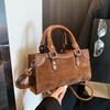 Classic Handbag Women's Bag Vintage Faux Suede Shoulder Crossbody Bag 2025 Autumn Winter Commute Tote Brand Small Squae Bag
