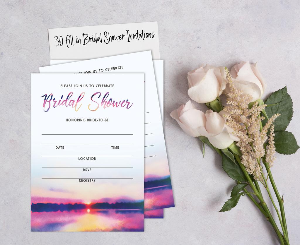 Inkdotpot 30 Bridal Shower InvitationsA  NatureA  Wedding Fill-In Style Invites Blank
