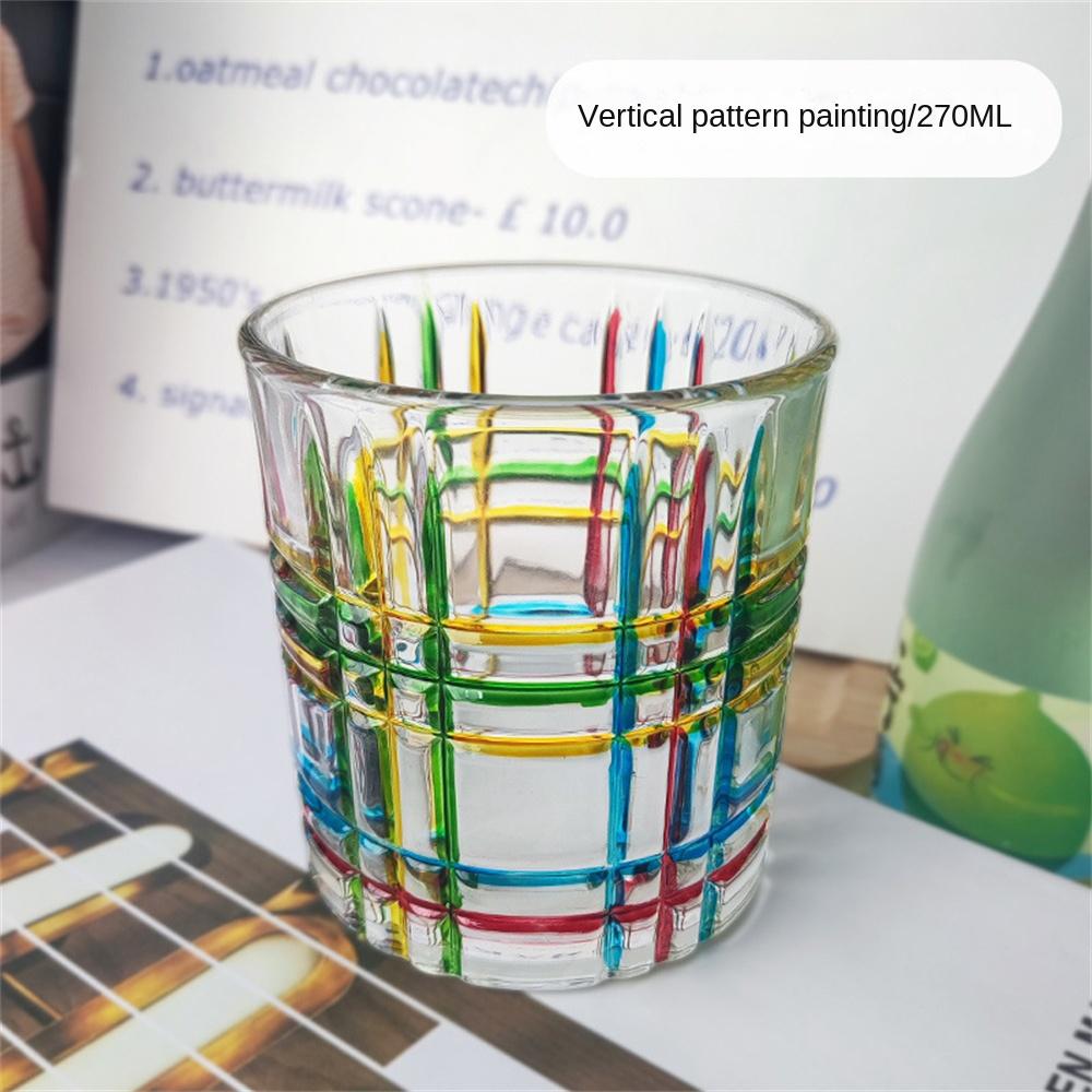 Painted Glass Cup Handmade Painted High Temperature Resistance Creative Household Household Accessories Latte Mug Cups Portable