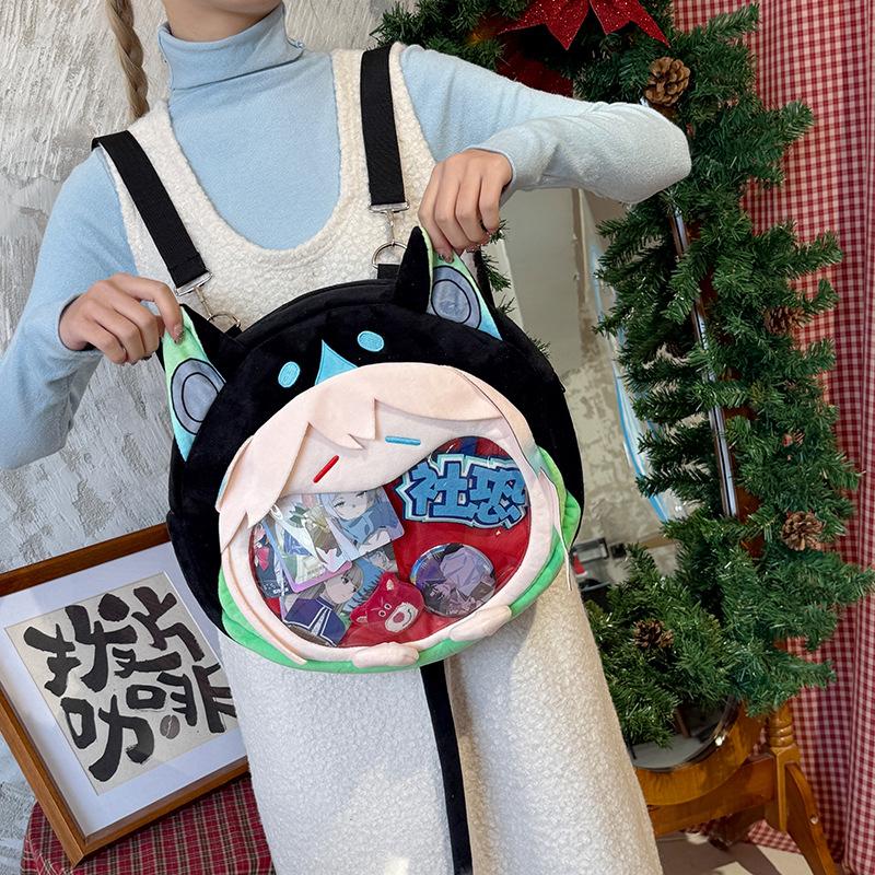 Student trend two-dimensional girl transparent big pain bag new Japanese cute girl cute girl large-capacity backpack