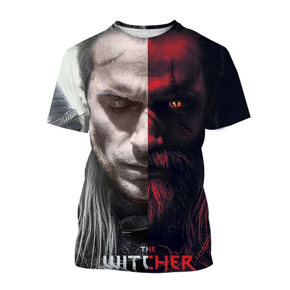 Latest Witcher 3D Printed T-shirt for Men, Role Playing Game Witcher King Assassin Casual Harajuku