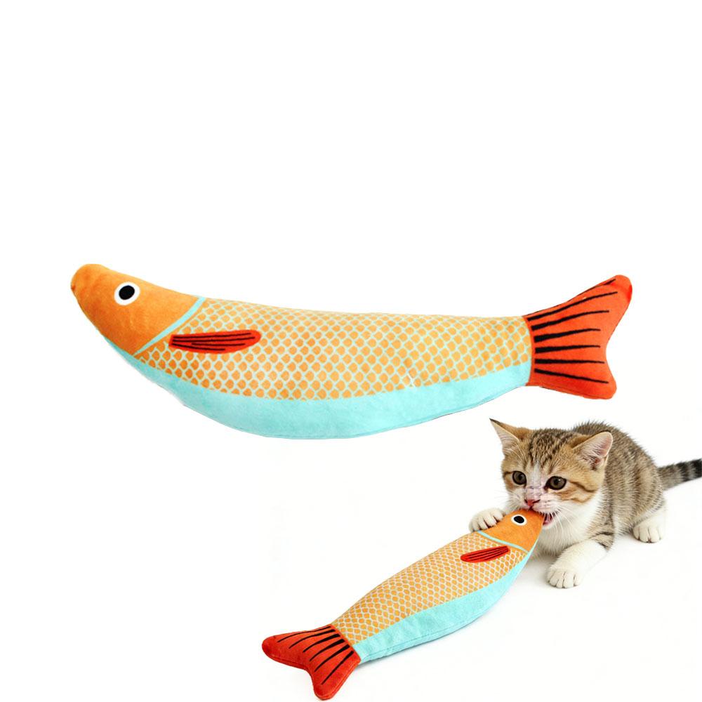 Interactive Catnip Fish Toy Cats, Soft Plush Cat Kicker Toy with Crinkle Sound, Durable Bite-Resistant Fish Chew Toy for Kitten Teeth Cleaning