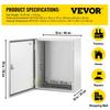 NEMA Steel Enclosure, 20 x 16 x 10\'\' NEMA 4X Steel Electrical Box, IP66 Waterproof & Dustproof, Outdoor/Indoor Electrical Junction Box, with