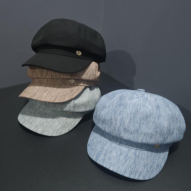 New Retro Literary Octagonal Hat Children's Spring Face Newsboy Hat Versatile Fashion Painter Hat