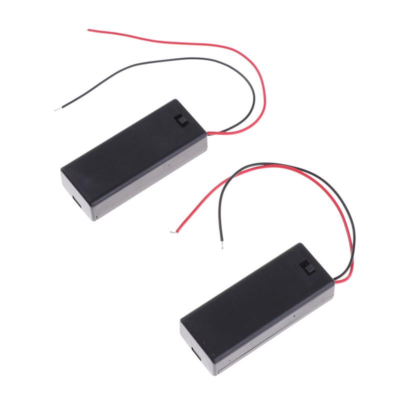2Pcs 3V 2 Aaa Battery Holder Case With On/Off Toggle Switch Box Pack Cover