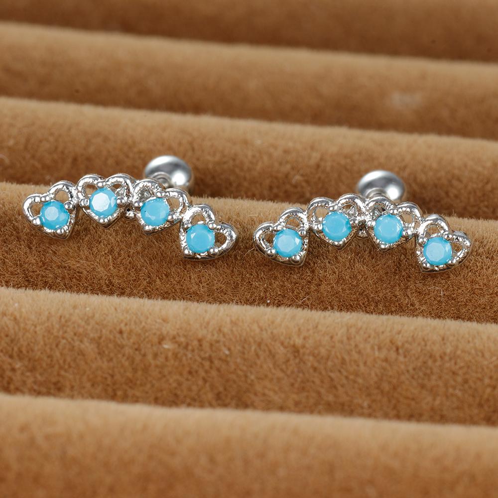 Vintage Gold Color Stainless Steel Butterfly Earrings for Women Zircon Cartilage Piercing Stud Earring Jewelry aretes de mujer