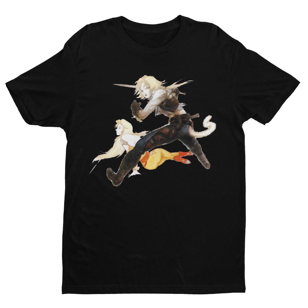 

FF9 IX Zidane and Garnet Premium Unisex T-shirt Yoshitaka Amano Art Gifts 4XL