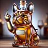3D Middle Finger French Bulldog Whiskey Decanter, Dog Whiskey Wine Glass Bottle, For Bar, Office, Home Decor(C)