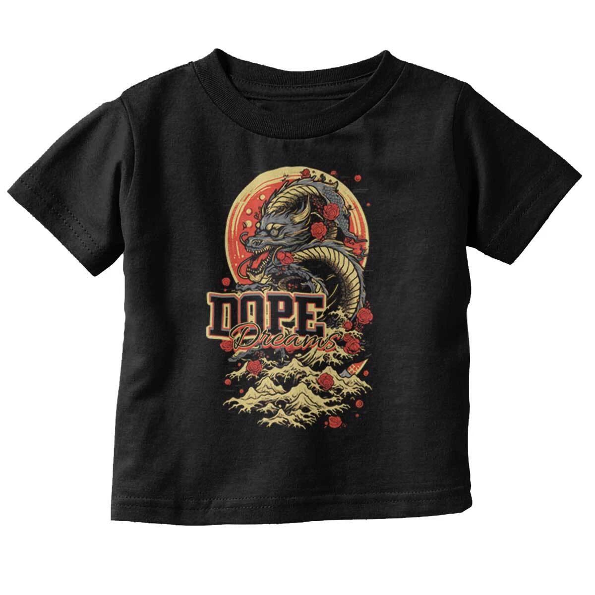Cool Urban Floral Chinese Dragon Dope Dreams Toddler Boy Girl Youth T Shirt Tee XXXL