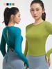 Herbst & Winter Schlankmachende Spandex-Rücken-Cutout Bodycon Langarm Yoga-Kleidung.