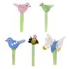Handmade Mini Glass Animal Figurine Faux Crystal Small Bird Butterfly Bee Ornament with Stem for Home Office Tabletop Decor