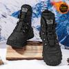 Autumn /winter Large Men's Shoes Leather Upper Outdoor Sports Mountaineering Shoes  Plush Thickened Warm Snow Cotton Boots