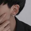 925 Silver Needle Rhinestone Cross Stud Earrings for Women Men New Design Sense Cross Without Ear Hole Ear Clip Party Jewelry