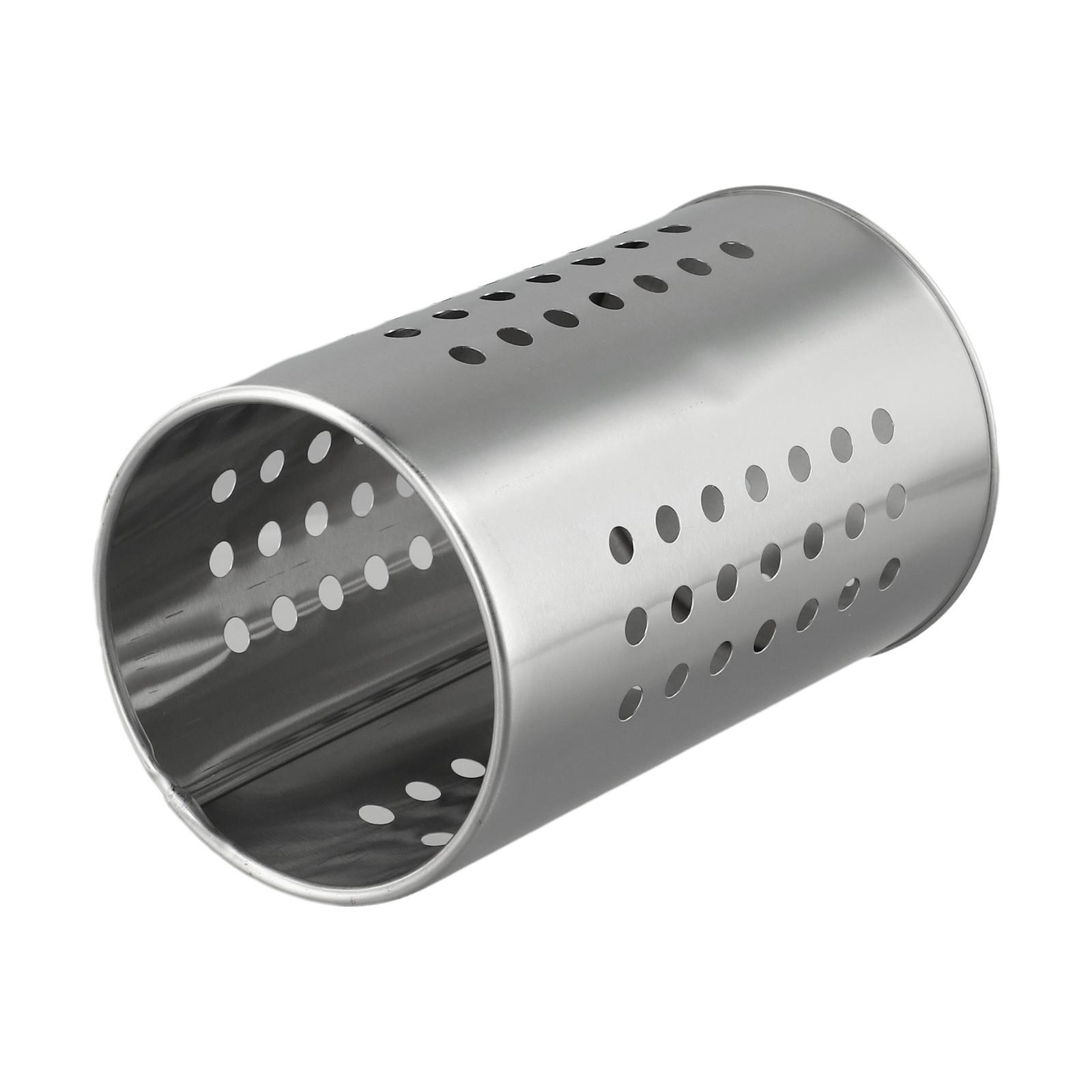 Space Saving Stainless Steel Kitchen Utensil Holder with Drain Hole Feature Silver Medium 786₽