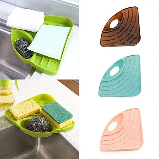 Kitchen Triangle Shelf Sink Dish Drain Rack Bathroom Soap Sponge Holder Storage
