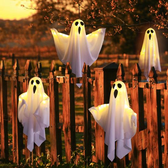 Yousheng Halloween Light Up Hanging Ghost Decoration Spooky LED Ghost Light for Indoor Front Porch Yard Bedroom Decor