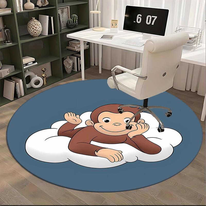 Curious George,Cloud Chair mat Round Rug Office carpet, Non slip, Suitable for Living Rooms, Bedrooms decor.1205150a
