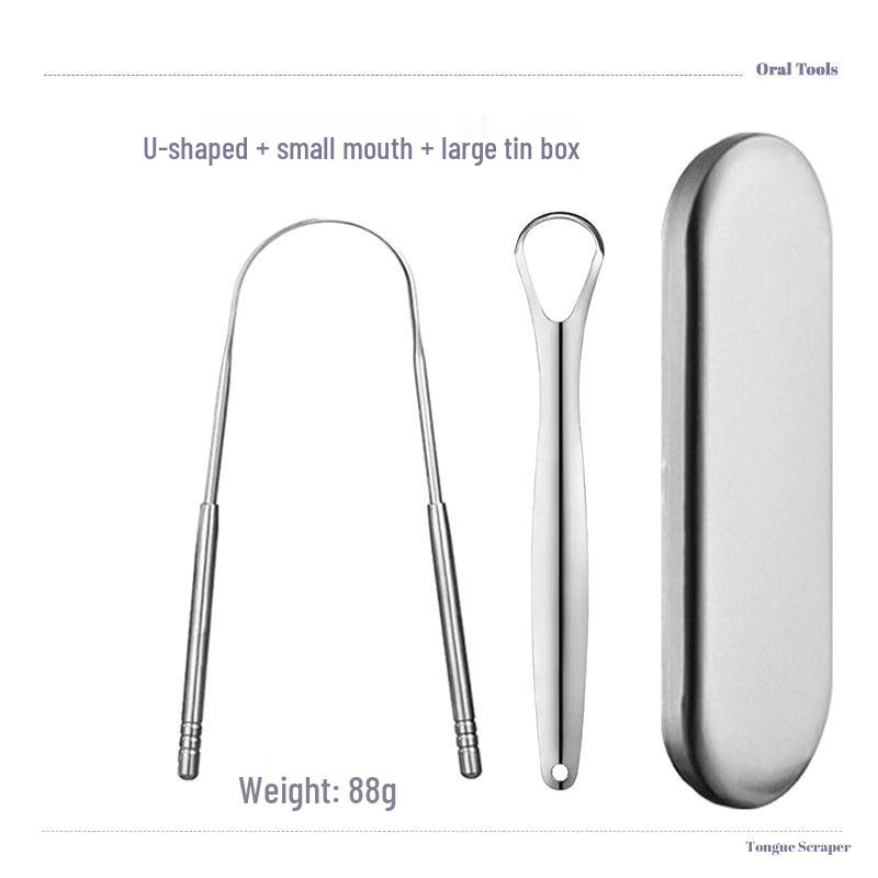 U-Shaped Stainless Steel Tongue Scraper and Coating Cleaner