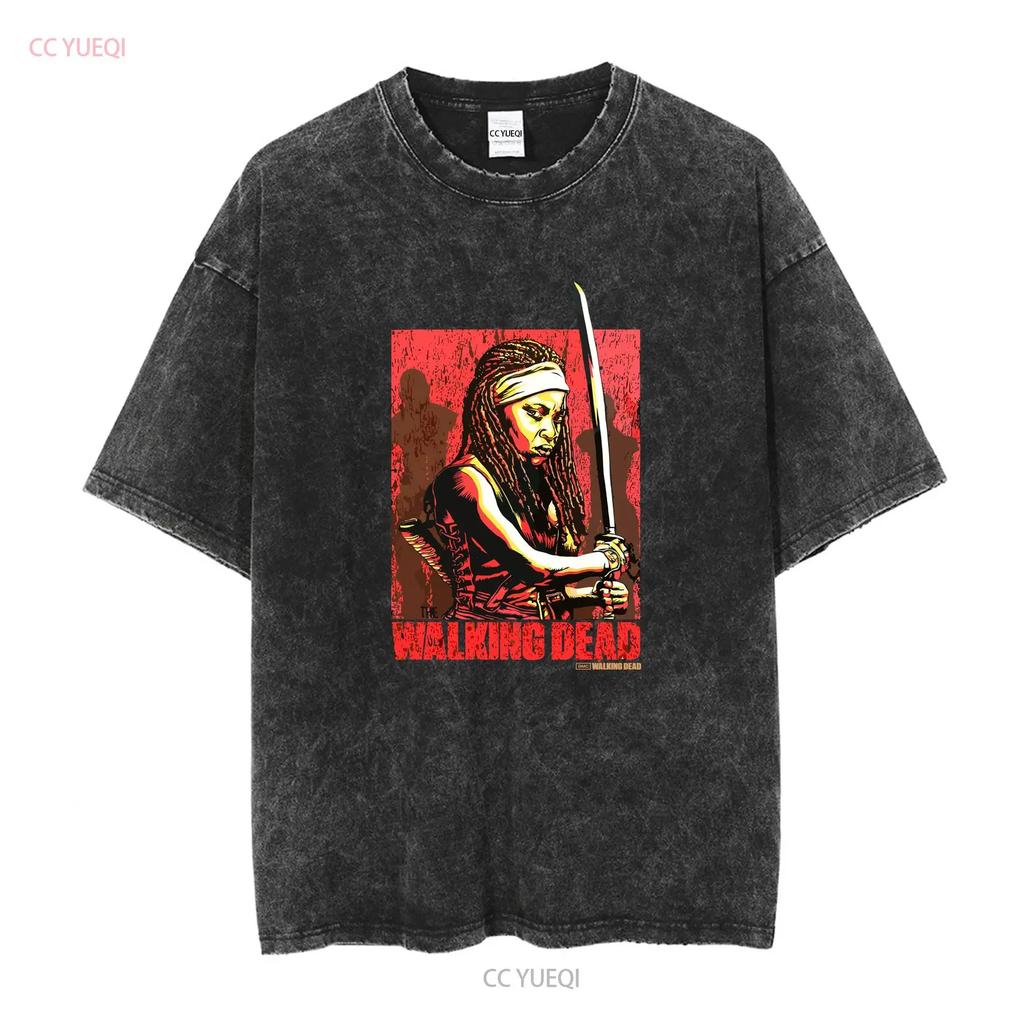 Walking dead Michonne pánské černé tričko velikost XL vintage Vyprané Lehce měkké Ležérní designové oblečení Prodyšné Univerzální