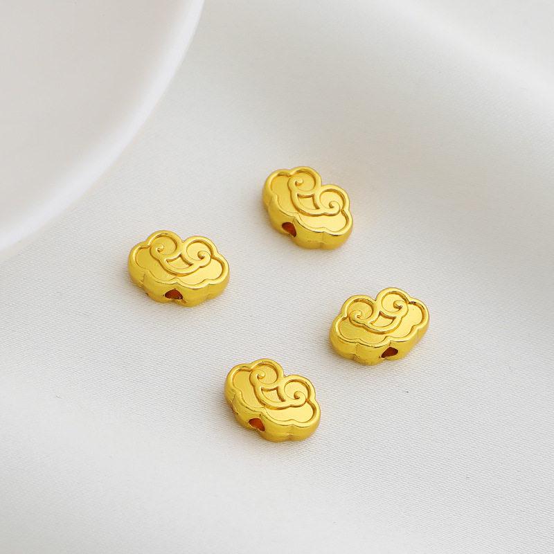 Sand Gold Plated Ruyi Cloud Spacer Beads - Chinese Style DIY Jewelry Material