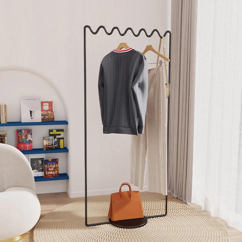 Nordic Minimalist Standing Clothes Rack Bedroom Ins-Style Coat Hanger Overnight Garment Organizer Clothing Stand