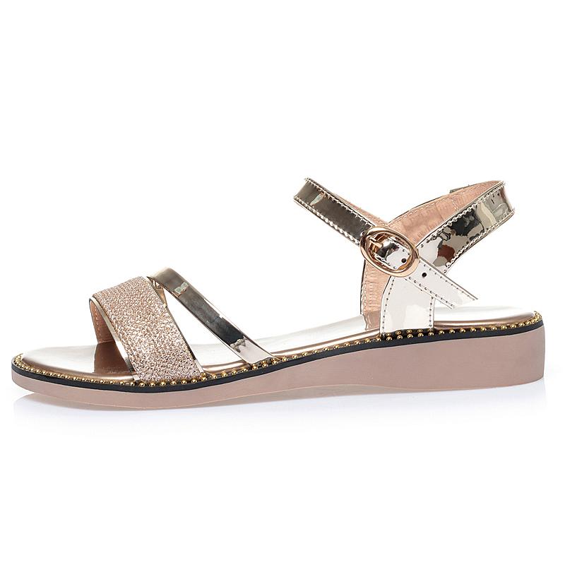 

Fashion AIYUQI Women s Sandals Flat 2025 New Golden Female Summer Sandals Fashion Sweet Silver Big Size 41 42 Sandals Women 42 золотистый