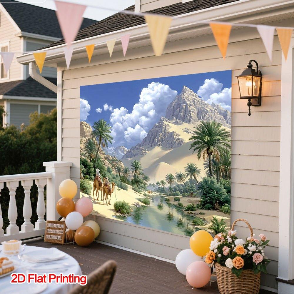 2D plane 1 piece of desert fleet natural style polyester fabric suitable for home garden and studio