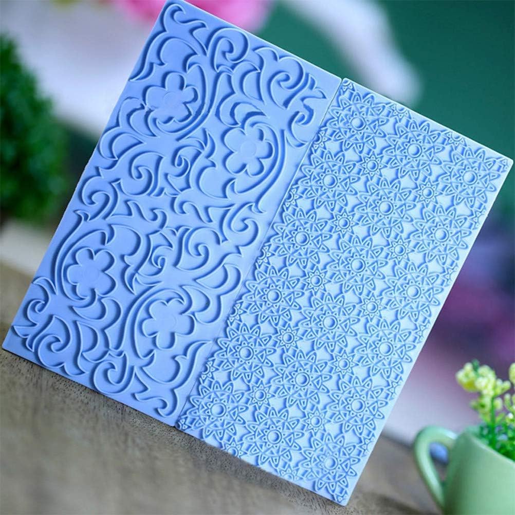 10 Set Fondant Impression Mat Mold Lace Embossing Mat Tree Bark/Brick Wall/Flower/Stone Wall Fondant Impression Mats Texture Design for Cupcake