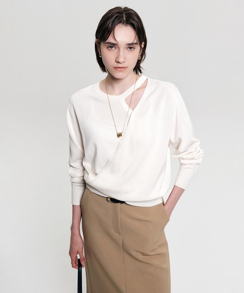 Lugkaeseuteu Karina Wool Layered Knit_Ivory