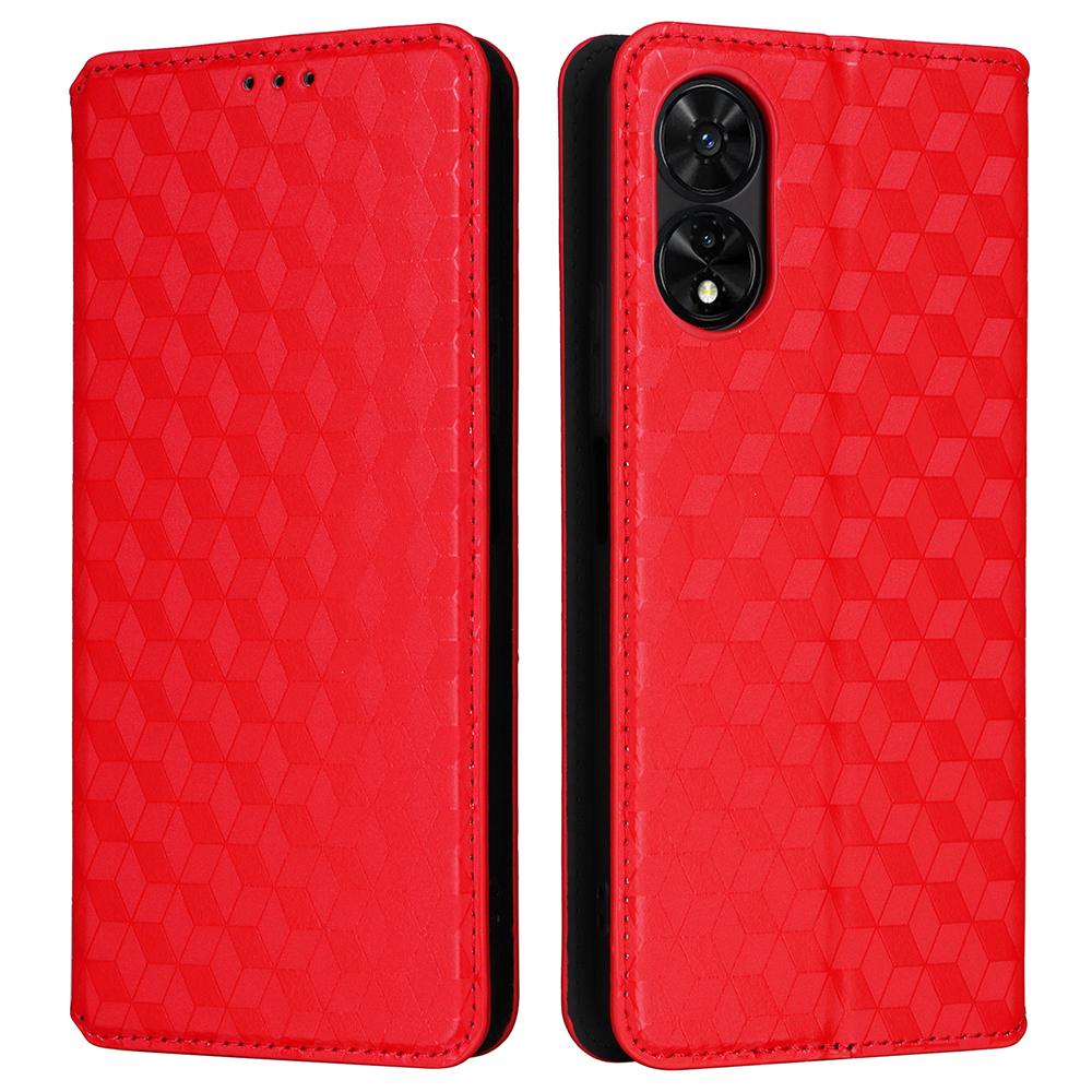 

Для TCL 505 T509K/T5094 Чехол Кожаный Чехол-подставка с ромбовидным узором Книжка Флип-чехол для телефона Red