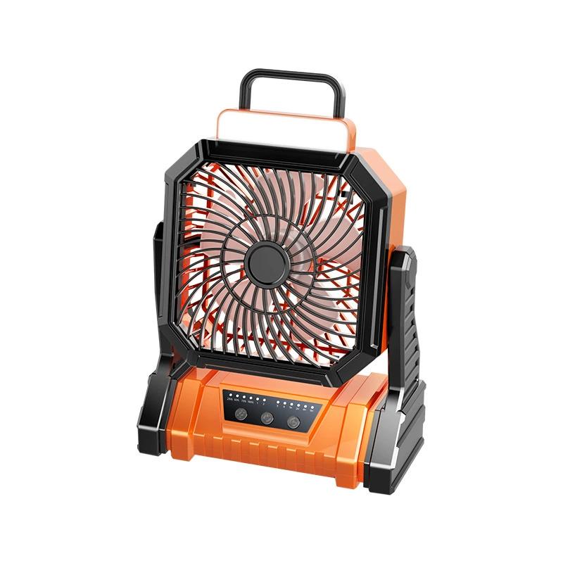 

Ventilador portátil recargable para camping con luz LED y control remoto para escritorio