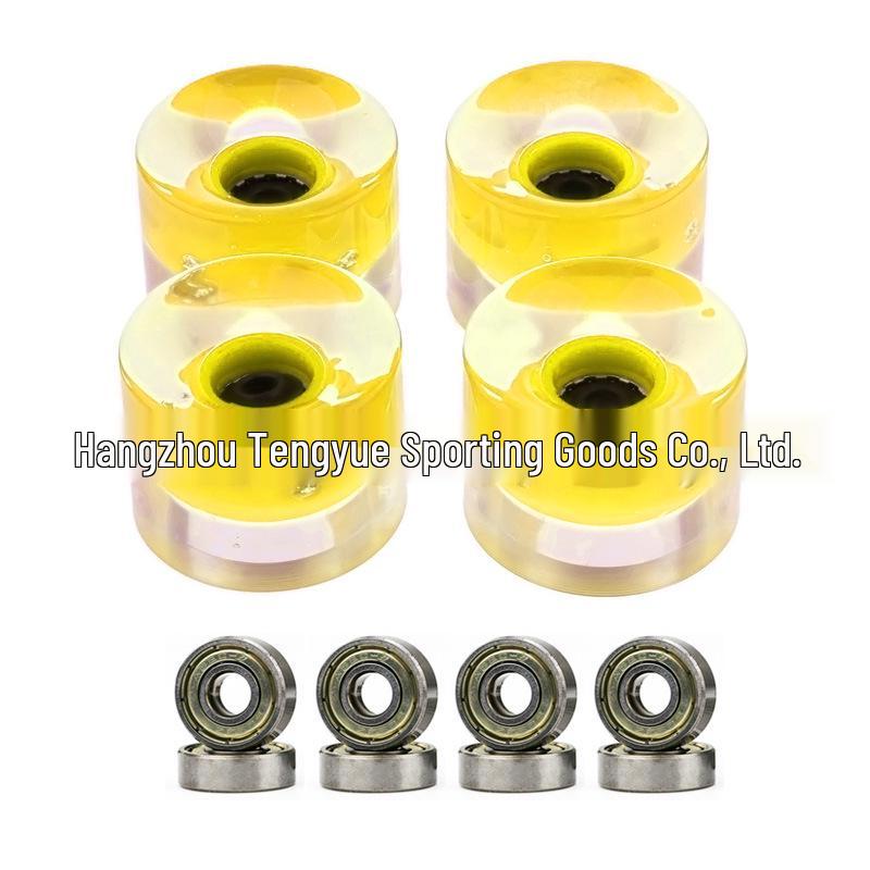 

60x45mm Double Rocker LED Luminous Skateboard Wheels 78A for Land Surfboards & Fish Boards