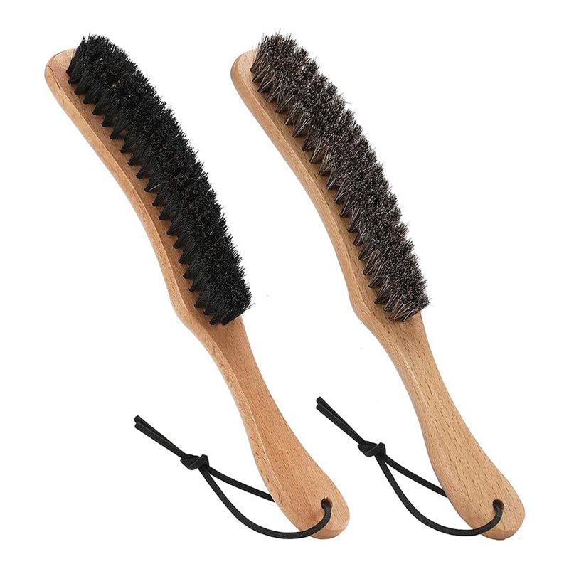 

ABMH-Horsehair Felt& Boar Bristle Lint Brush 2PCS, Hat Brush Clean Combo Kit For Cowboy, Fedora& Baseball Cap
