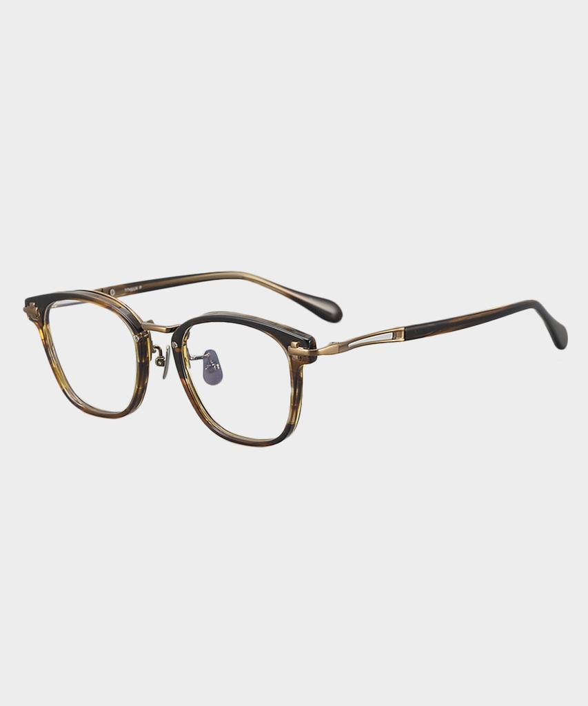 Lingkeonpeuleim Stras01 Pure Titanium Eyeglass Frame Leopard