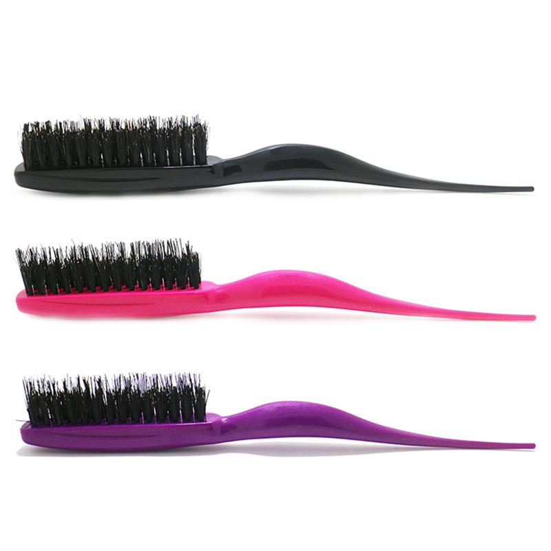 Triple-Row Bristle Hair Comb with Tail for Styling and Fluffing Curly Hair