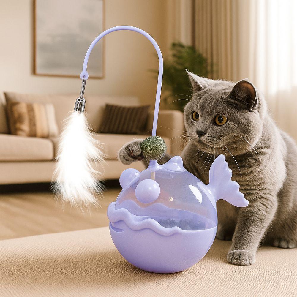 Fish Shape Cat Treat Dispenser Plastic Interactive Cat Toy Cat Leakage Food Toy  Interest
