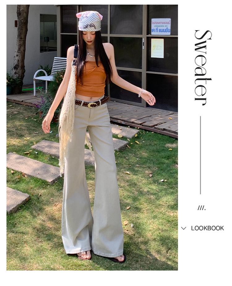 American-Style Low-Rise Stretchy Micro-Flare Jeans for Women - 2026 Spring Collection, Loose Fit Bell Bottoms