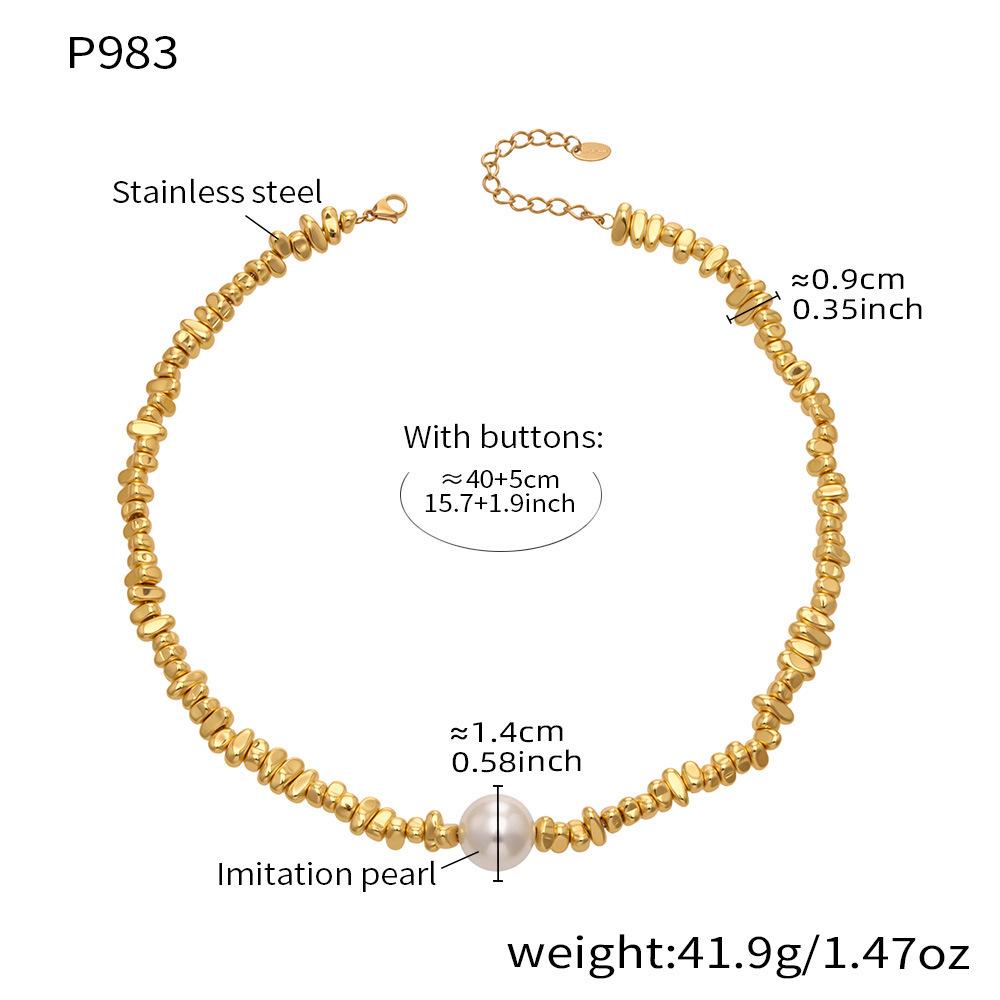 Нерегулярное жемчужное ожерелье из нержавеющей стали - Модная серебряная цепочка на ключицу