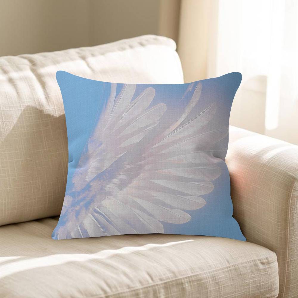 INS Wildflower Angel Baby Wings Cartoon Cushion Cover Car Throw Pillow Case For Sofa Car Christmas Gift
