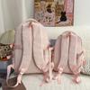 Schoolbag Cute Bow Embroidered Backpack Female Student Backpack Large Capacity Plush Pendant Elementary School Student Junior School Bag
