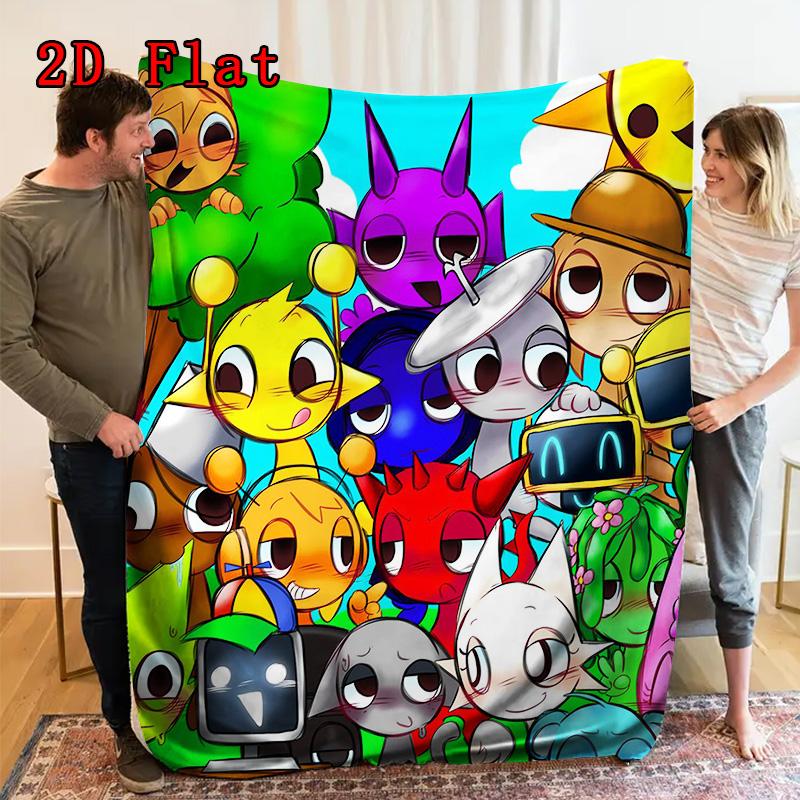 Dandy's World 2D Flat Pattern Flannel Blanket High quality All Seasons Warmth and Comfort Perfect for Christmas Gifts.